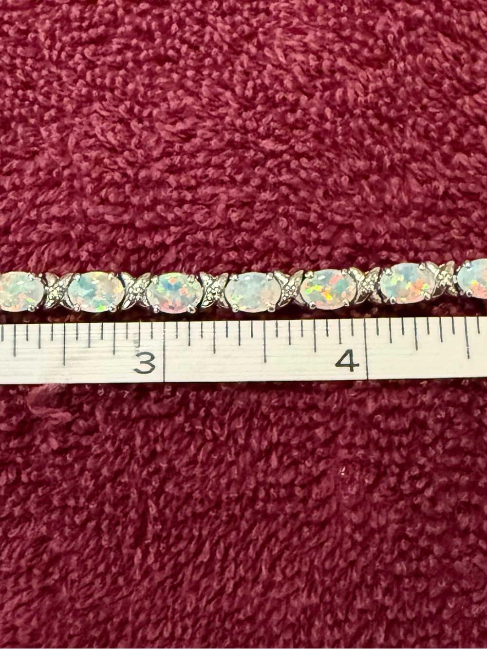 Sterling Silver Opal Tennis Bracelet - White Opal Sparkle